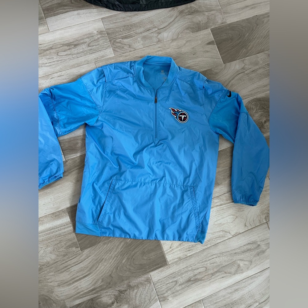 Tennessee Titans Pullover Mens Large Blue 1/4 Zip Windbreaker Logo Nike, L